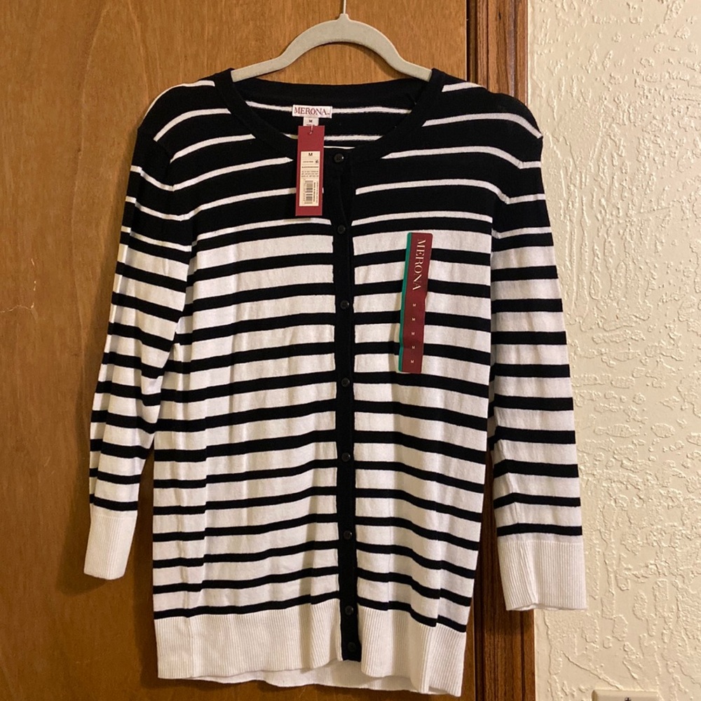 Black and white cardigan button up jacket